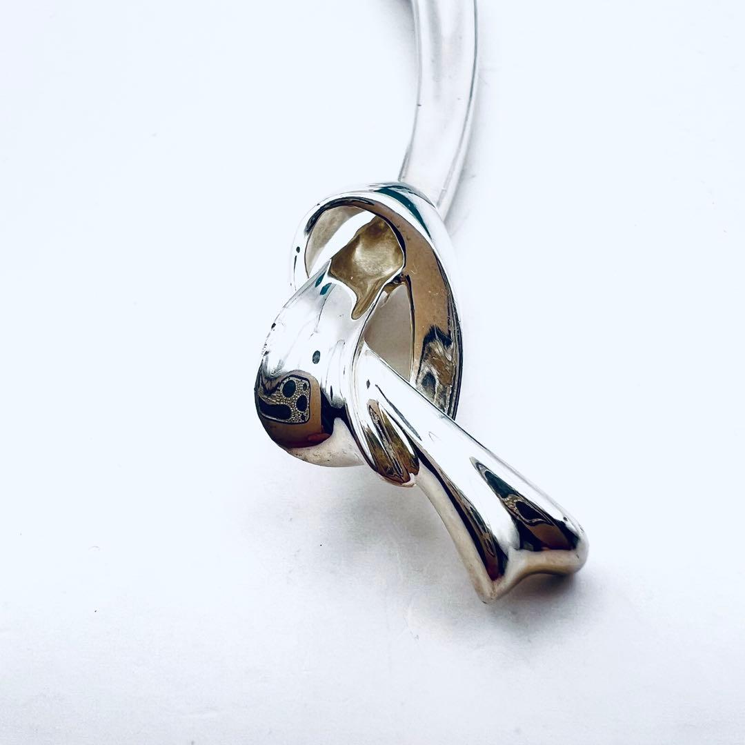 美品✨ティファニー リボン ピンブローチ シルバー Knot ヴィンテージ