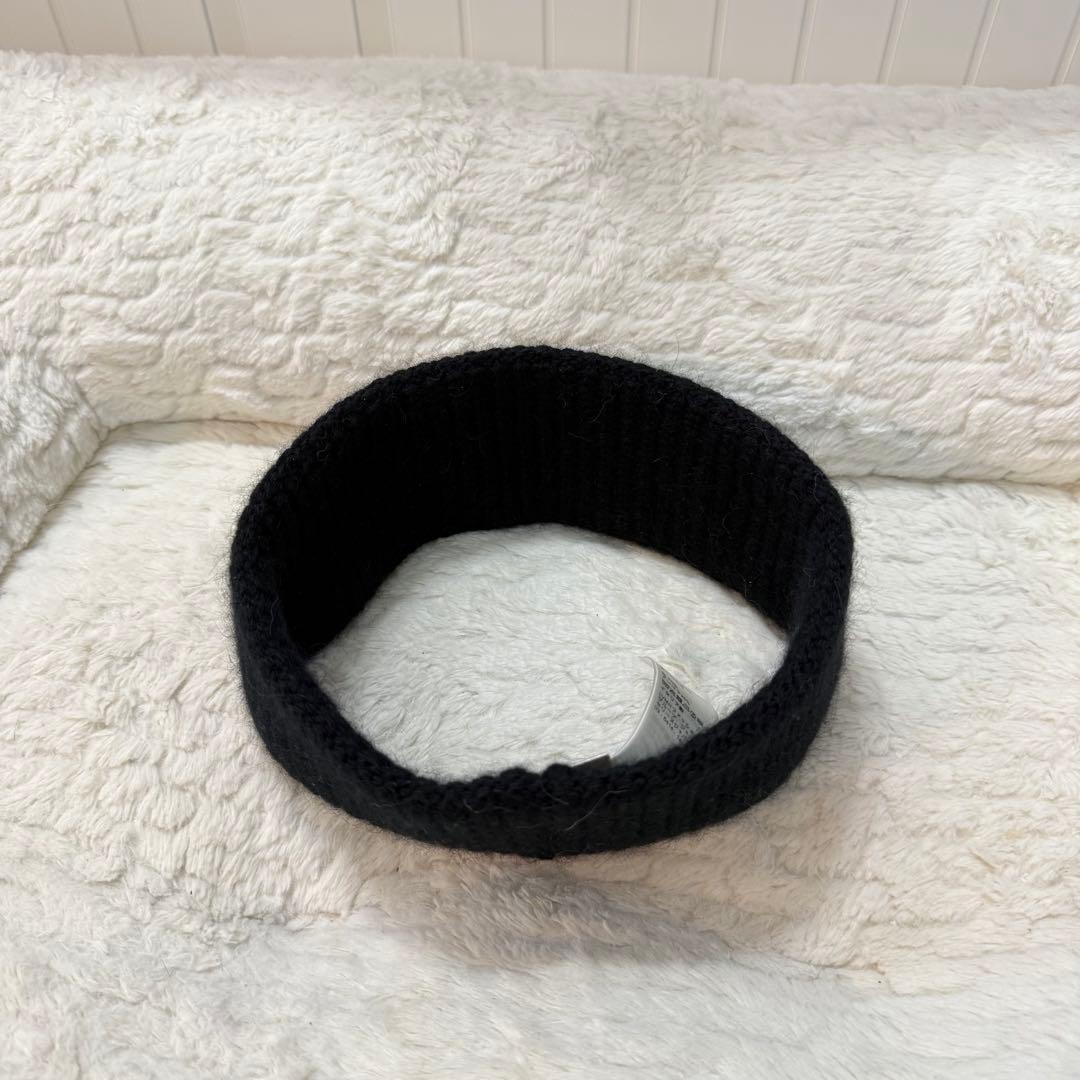 CELINE ブラック ロゴ ヘアバンド ニット ターバン セリーヌ