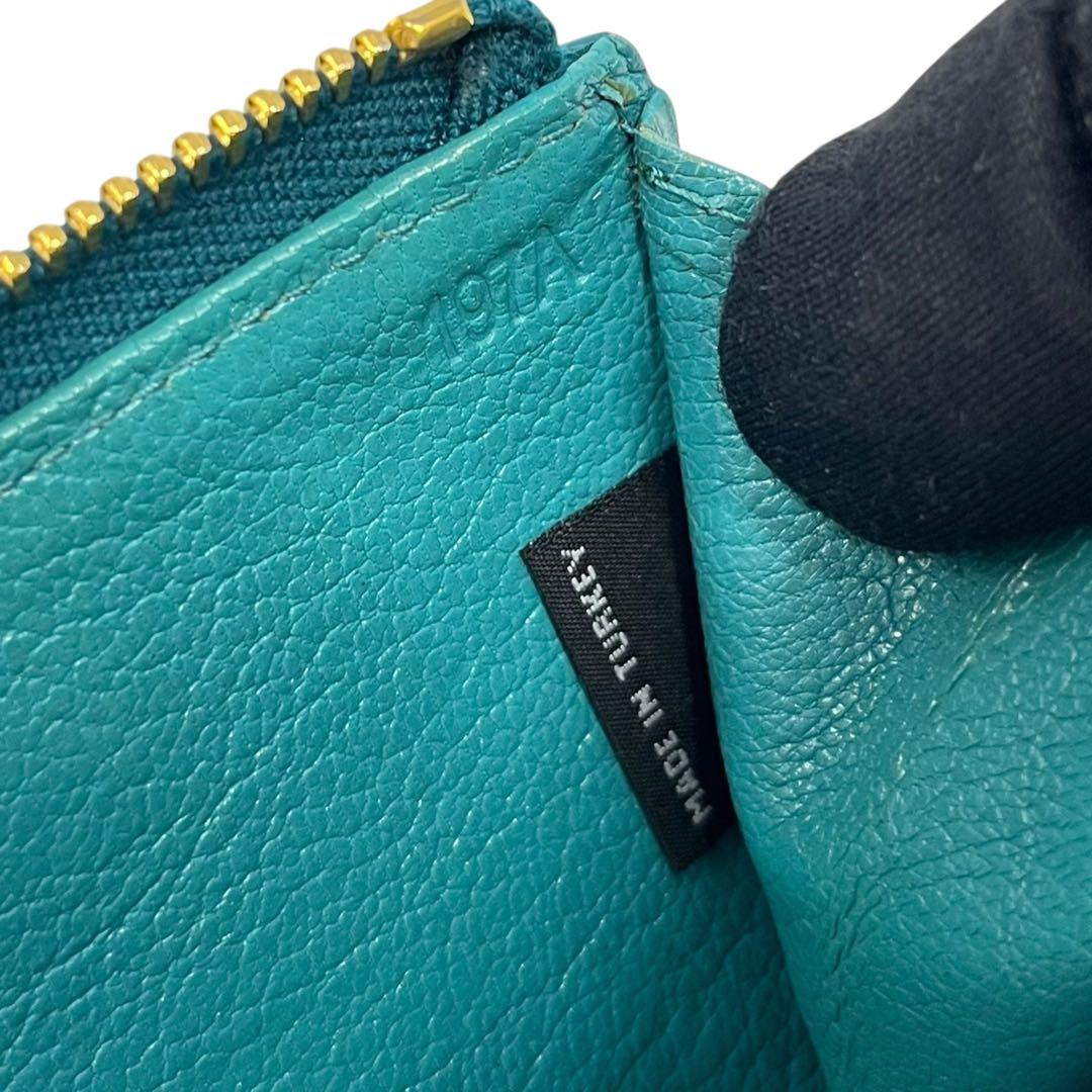 希少✨ミュウミュウ ケース ミニ財布 ファスナー キーリング 水色 青