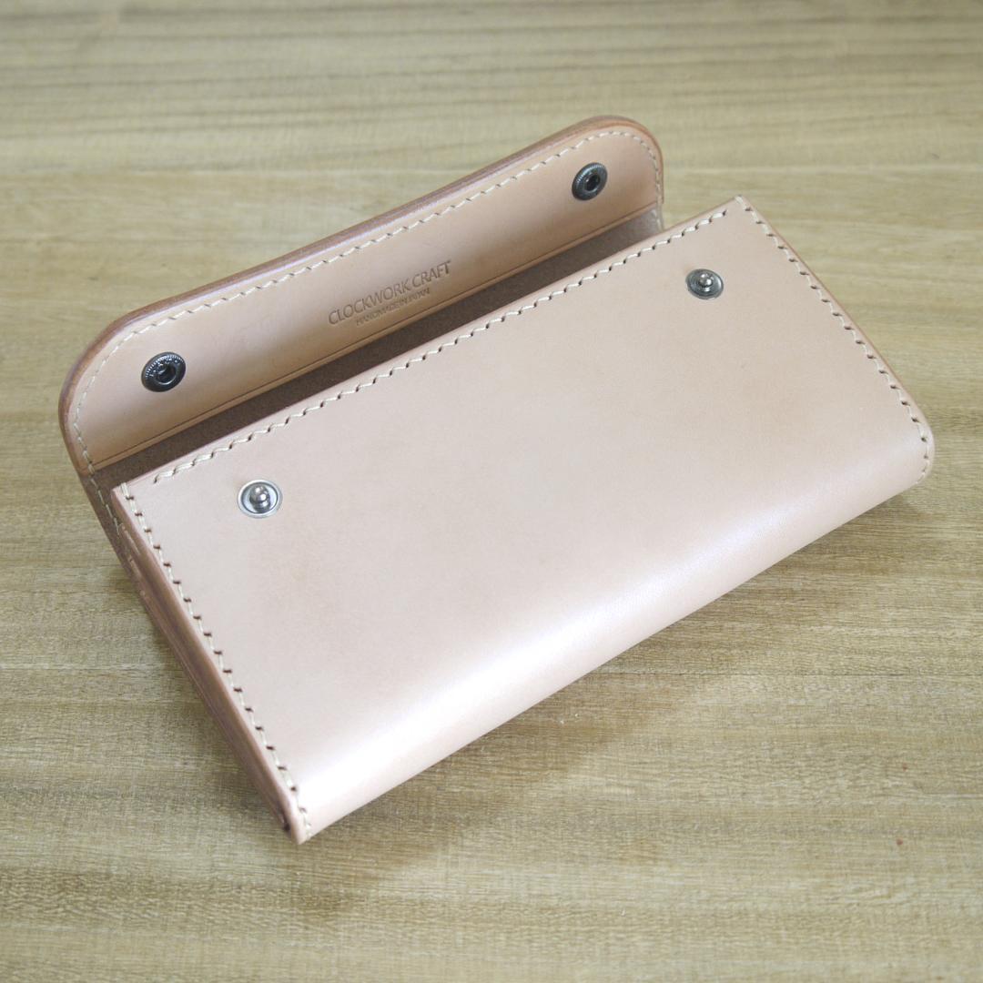 【me.様】　栃木レザー　サドルレザー　赤タグ付　ロングウォレット　三つ折り