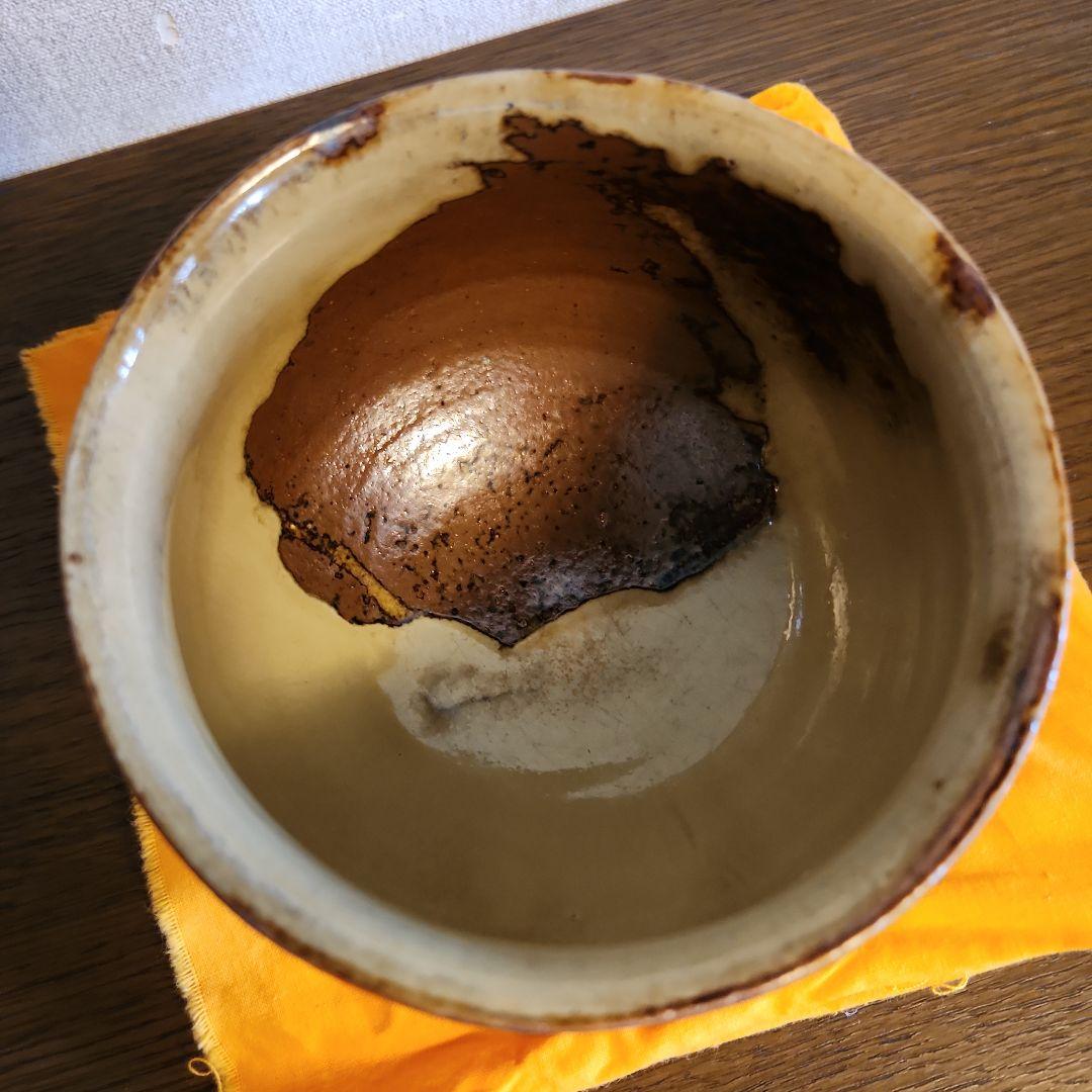 村田元作 益子焼 糖秞鉄砂 茶碗 共箱 陶印あり