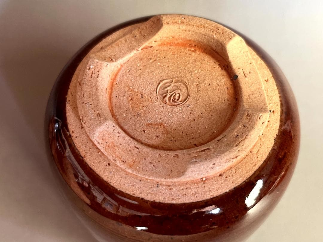 火入れ□十代大樋長左衛門（年郎）飴釉火入 火器 共箱 古道具 時代物