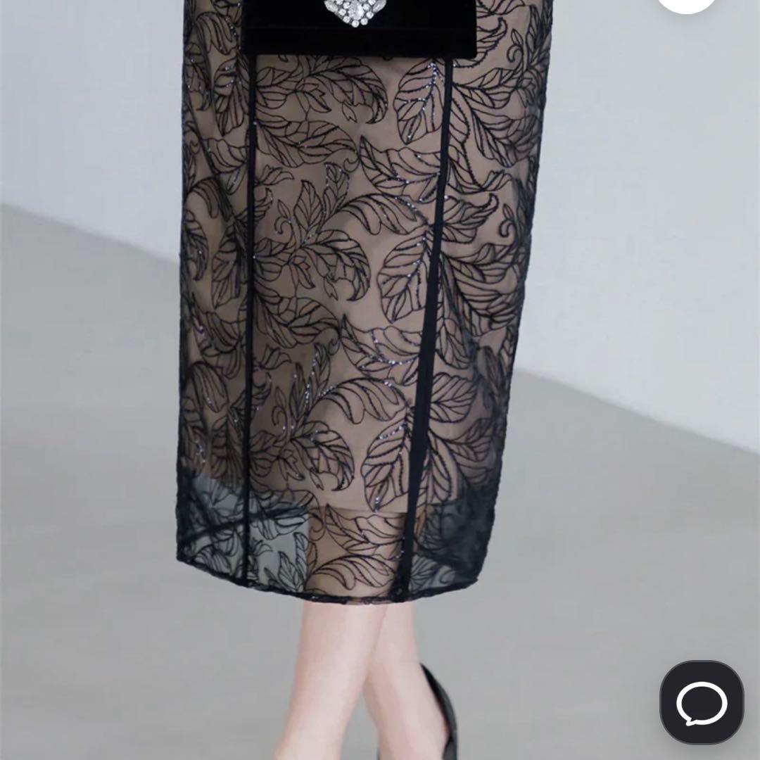 LEJA 3WAYフラワーチュールアシンメトリーIラインワンピースドレス