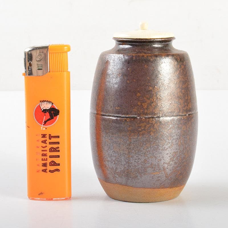 茶道具 備前焼 肩衝茶入 仕覆・箱付 V 6671