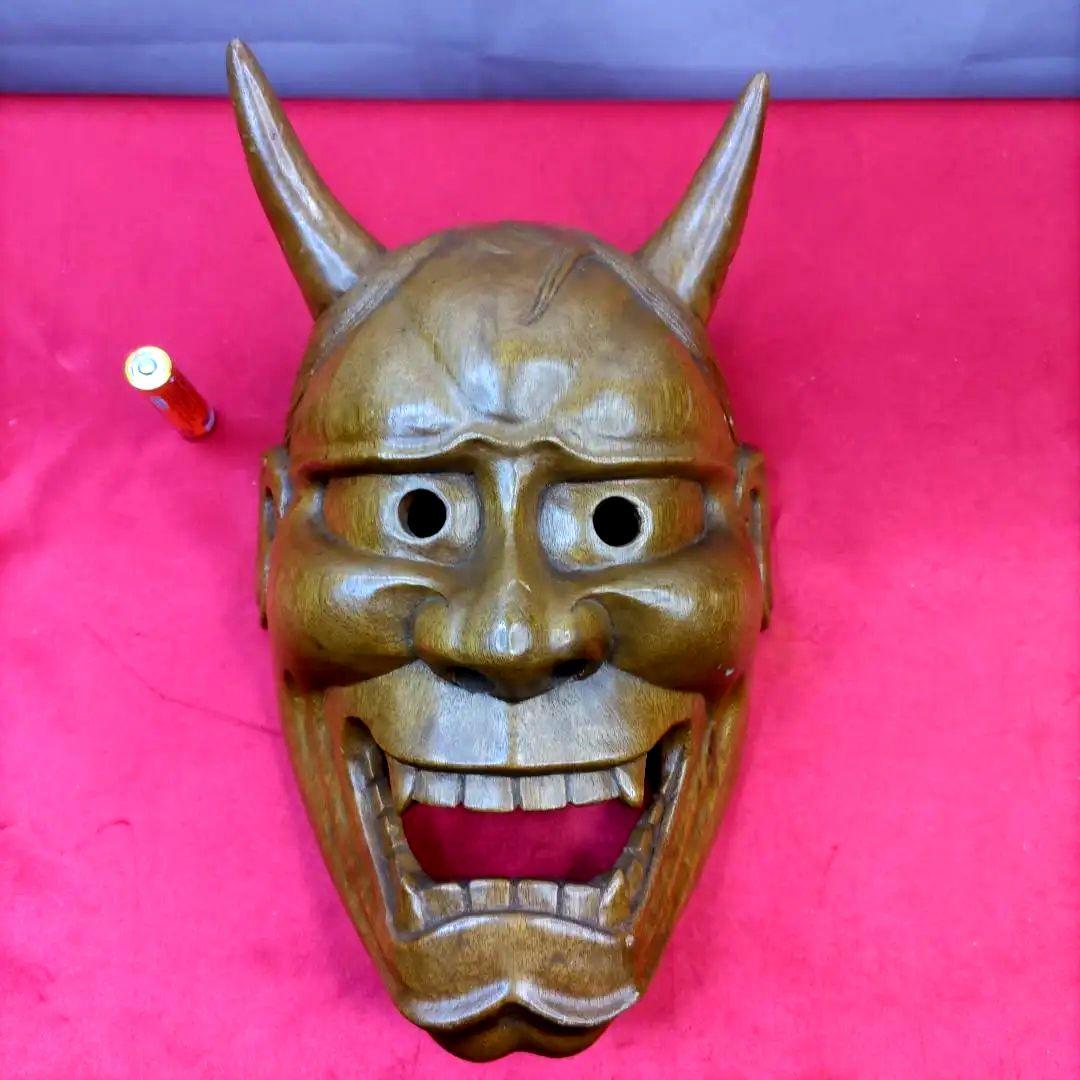 般若 お面 木製 能面 神楽面 壁掛け - メルカリ