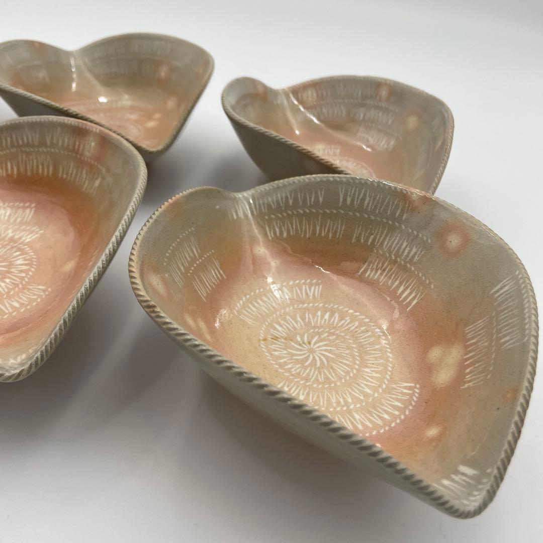 十五代 坂倉新兵衛 萩焼 編笠 向付 6客セット 日本料理 料亭 割烹 和食器