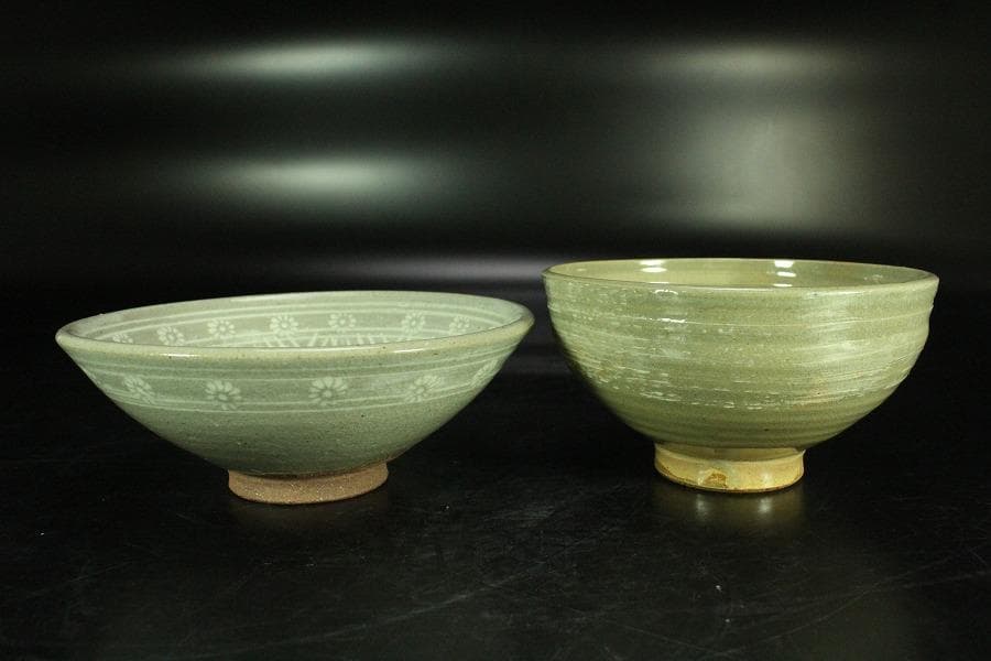 茶道具 朝日 刷毛目茶碗 阿漕 三嶋茶碗 二件(K-A991) 美術品