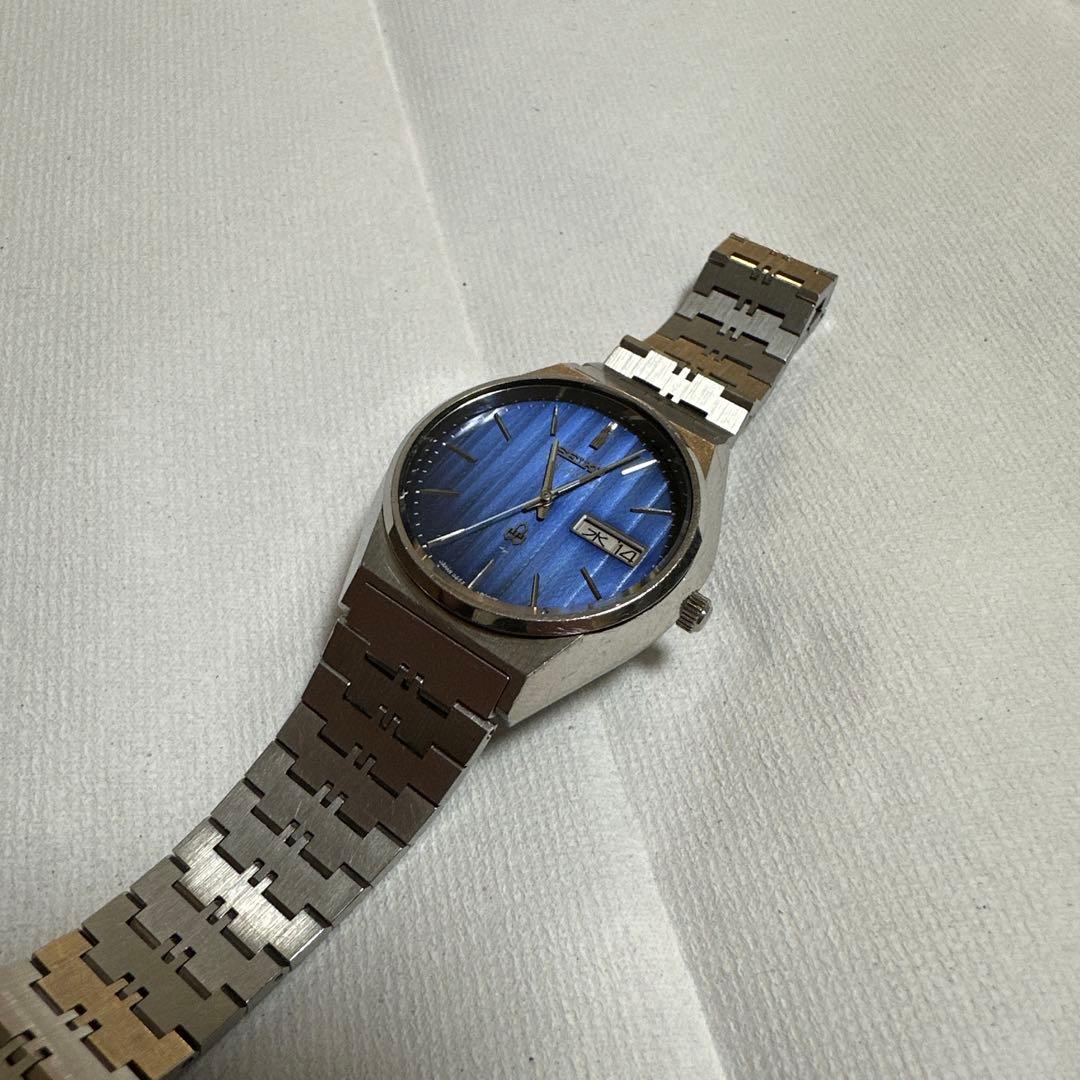 SEIKO キングクォーツ　稼動品　美品 特殊ブルー文字盤