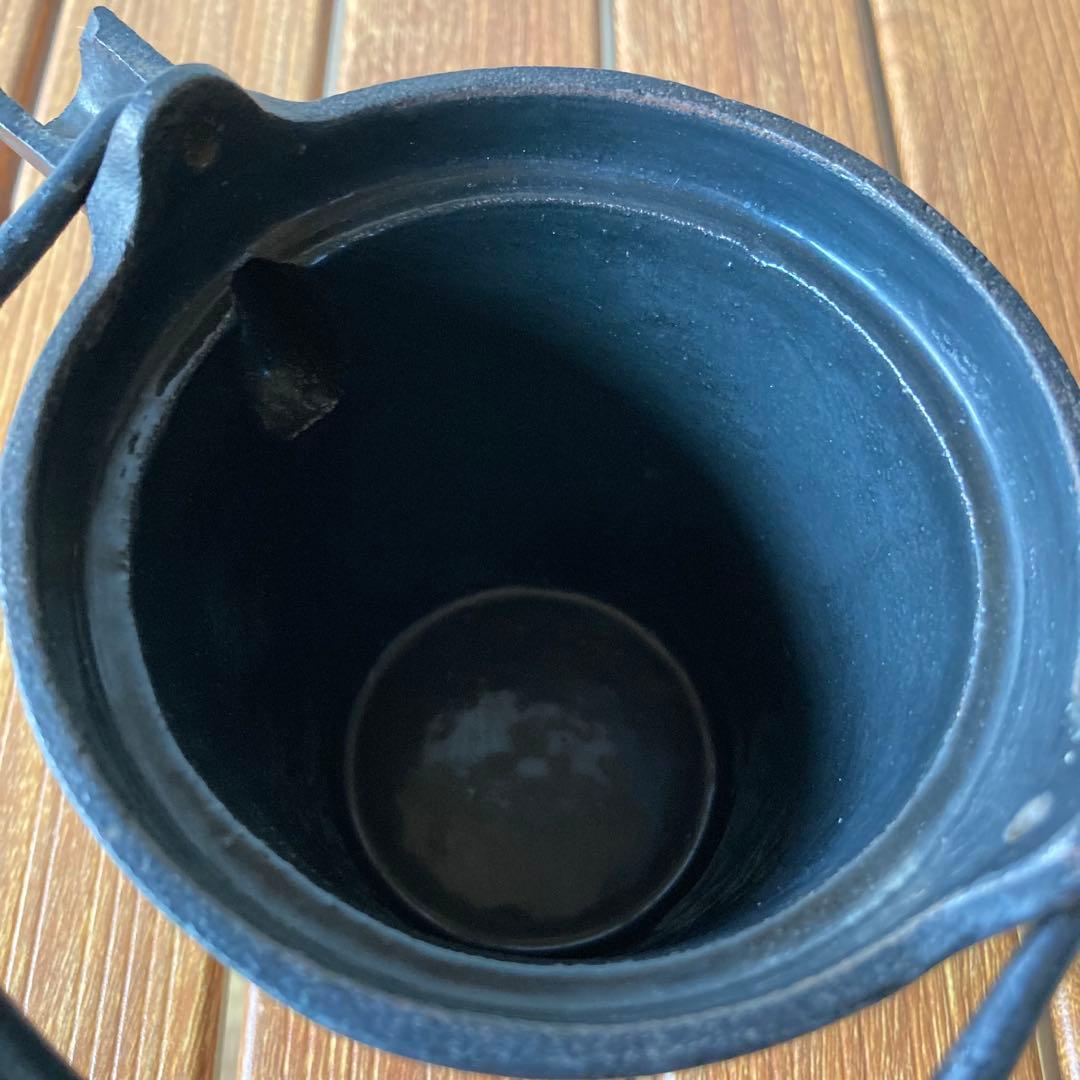 昭和レトロ 南部鉄器 鉄製 鋳鉄 鋳物 蛇ノ目 鉄瓶 急須 茶注ぎ