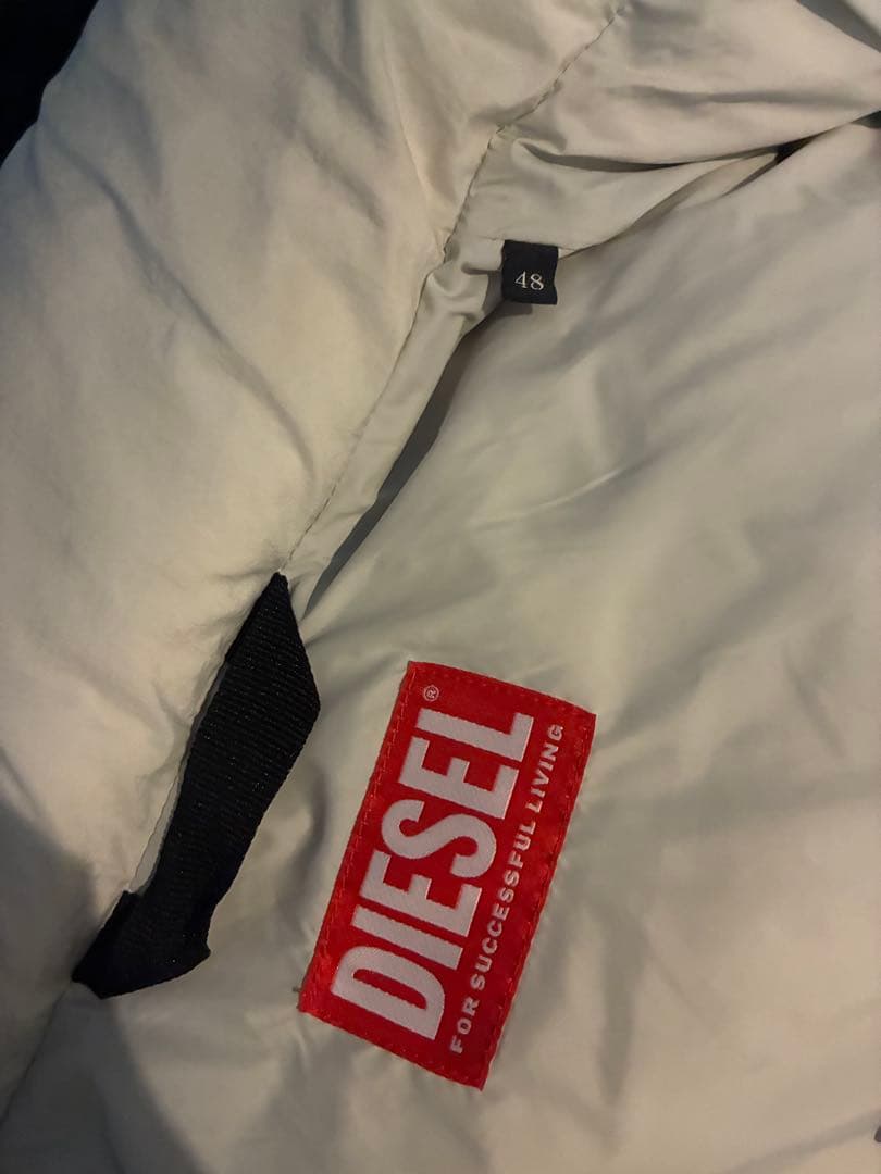 【ナナコ様】DIESEL フード付き ホワイト ダウンベスト ディーゼル 希少