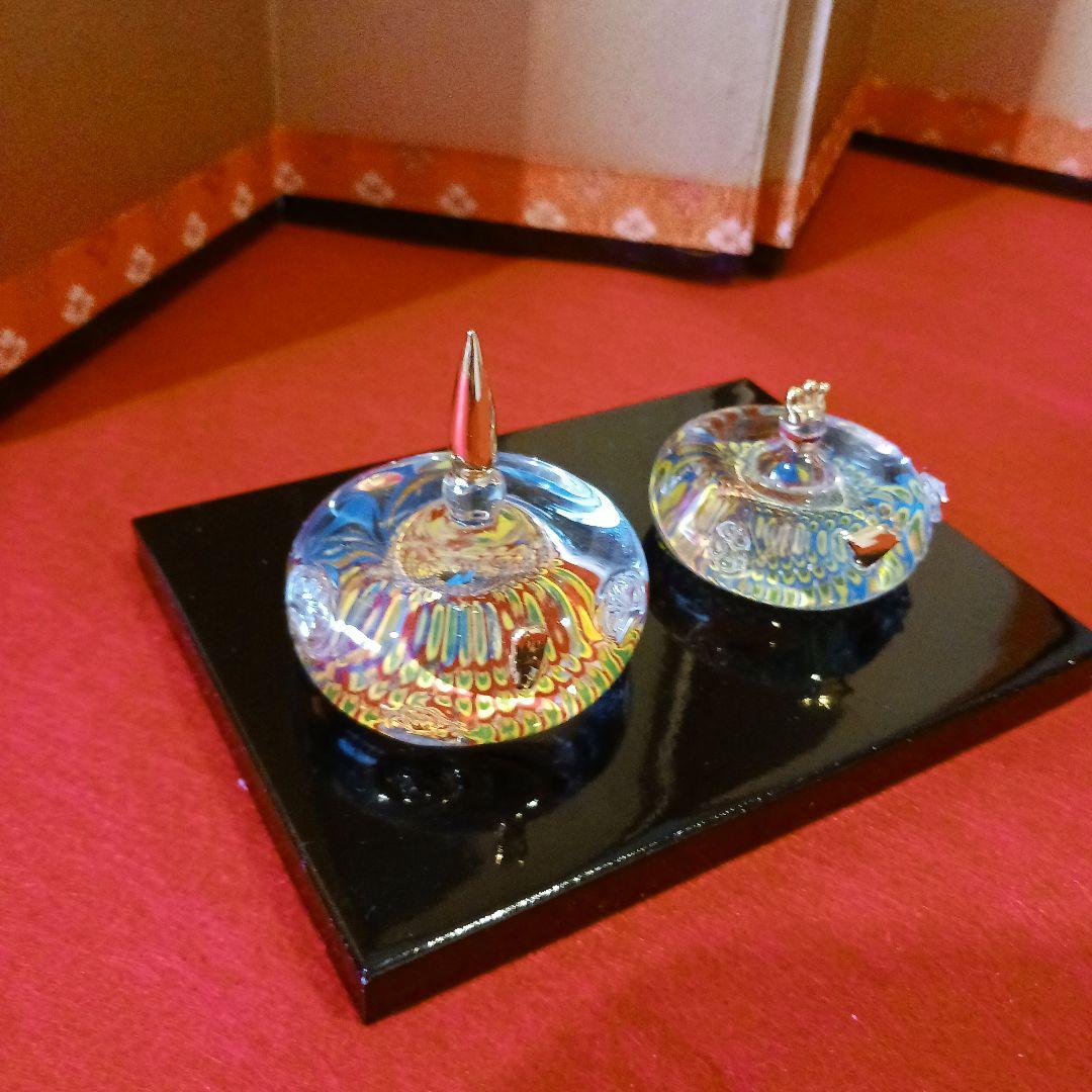 ガラス製 雛人形 ひな祭り ベネチアンガラスペーパーウェイト