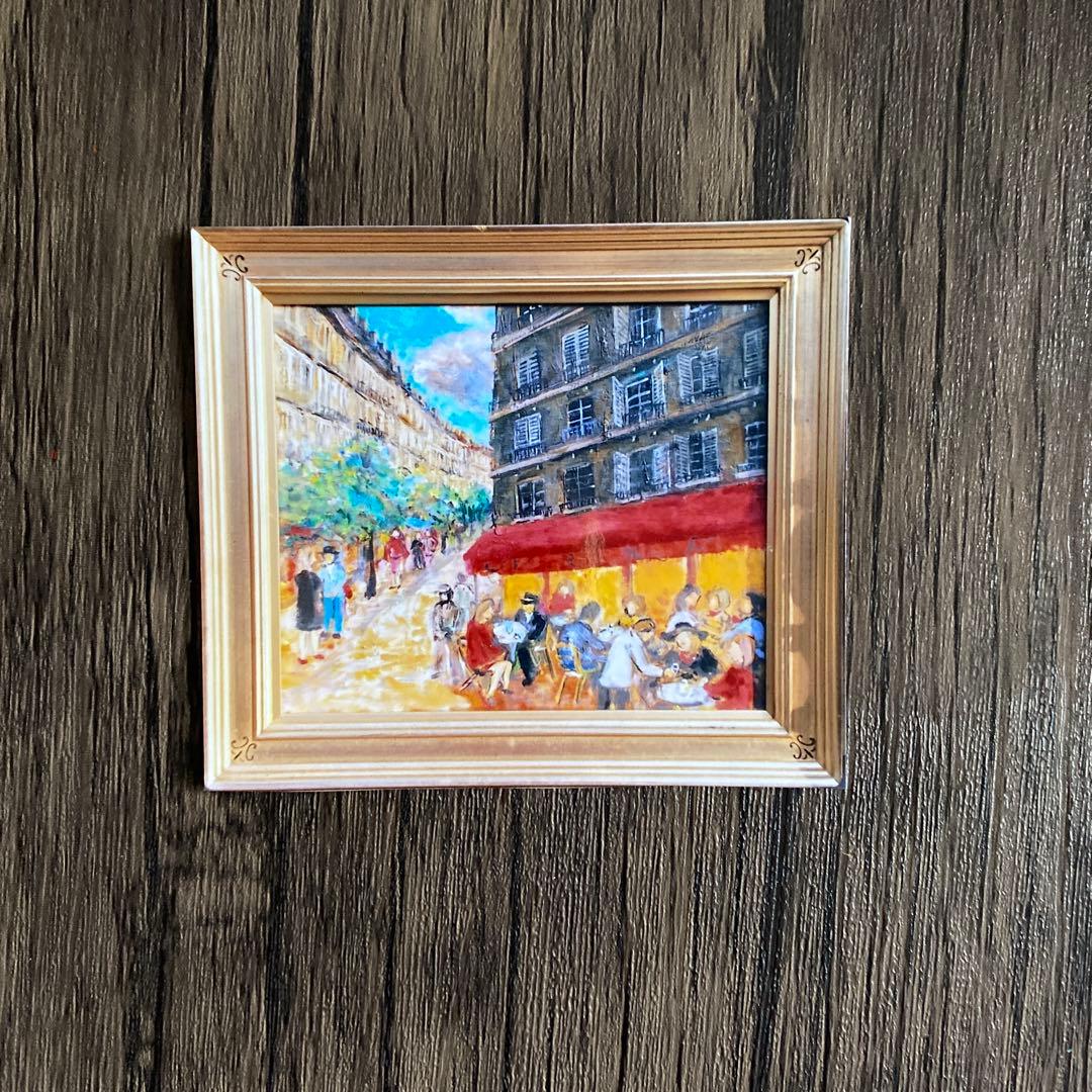 洋画 油絵 油彩画 額付き パリ 菊地正則 美品 芸術 洋画 油絵 油彩画