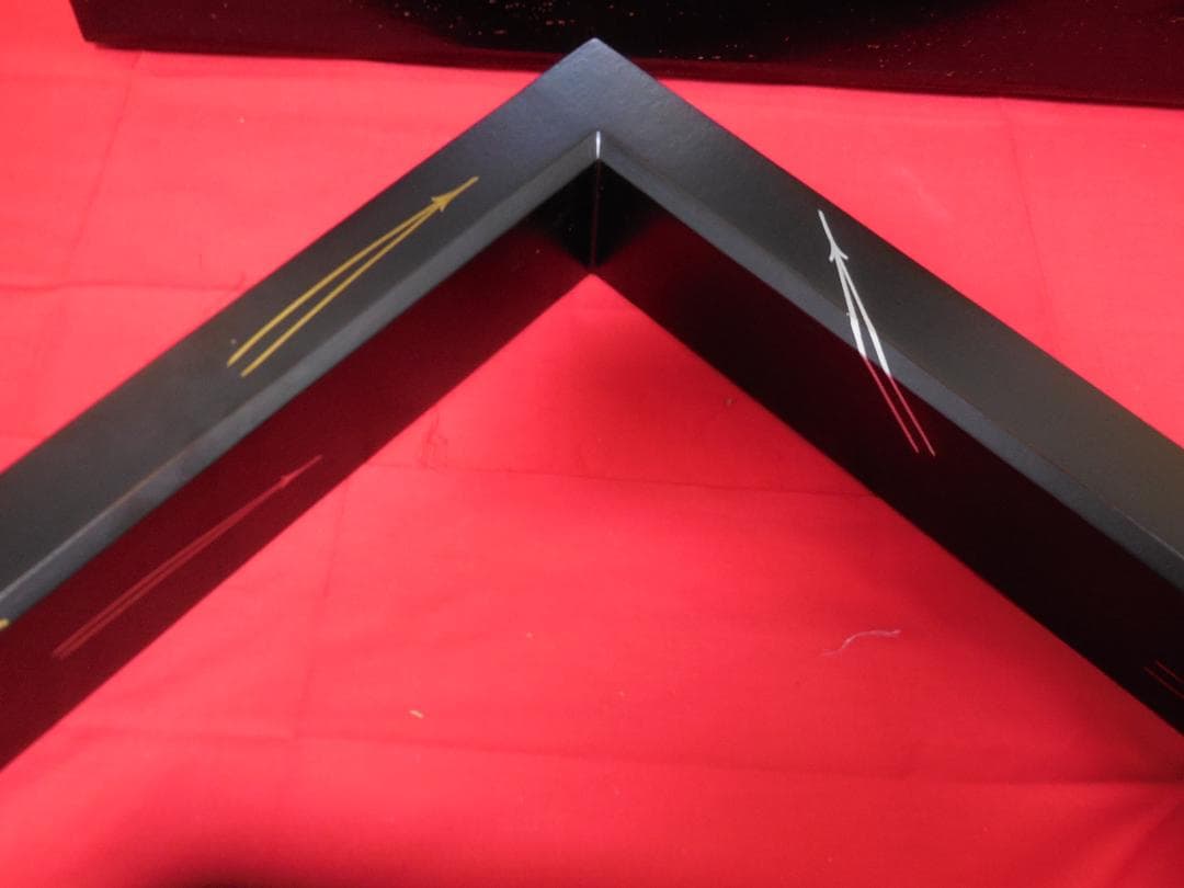 塗師 華山造 松葉蒔絵 炉縁 (漆塗木箱・紙箱)