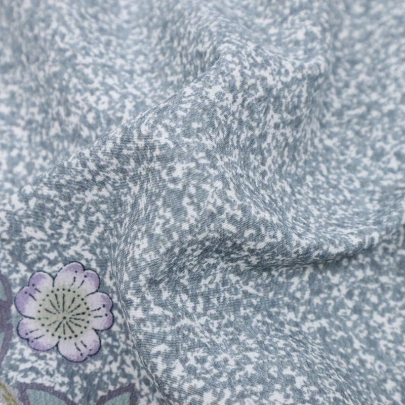 洗える♪訪問着＊胴抜き 着物 たたき染め 辻が花柄 略礼装 グレー