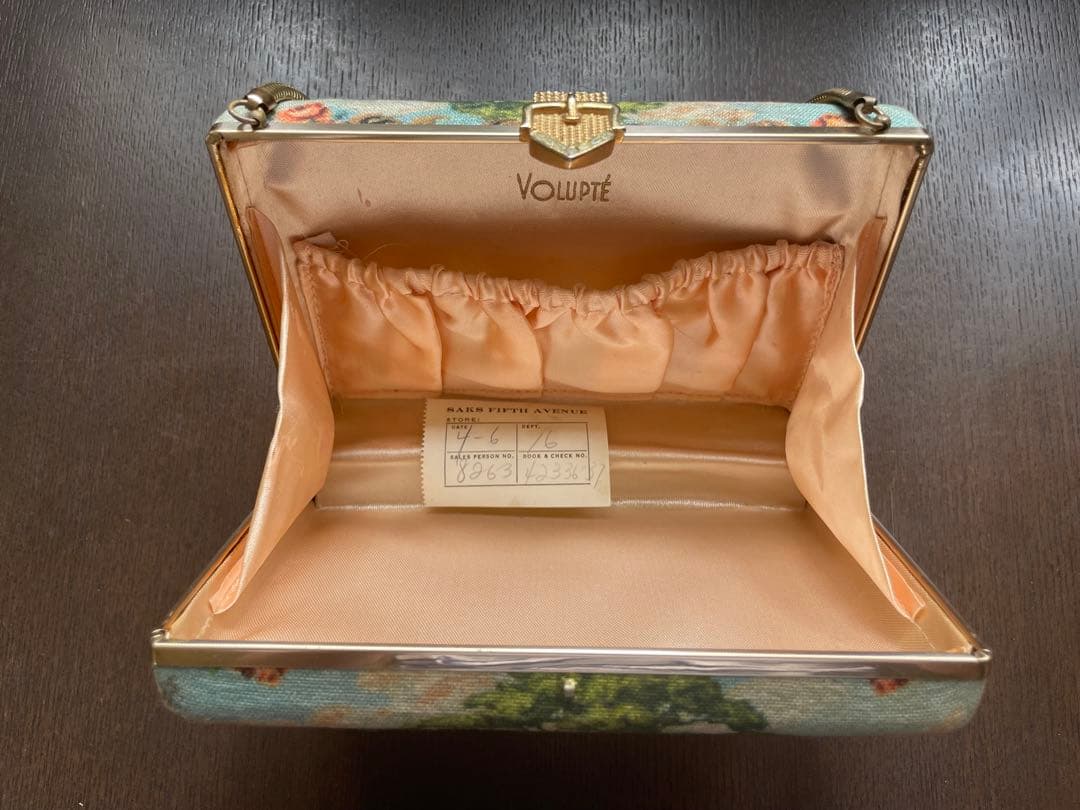 アンティーク　ヴィンテージ　Volupte 花柄クラッチバッグ　USA