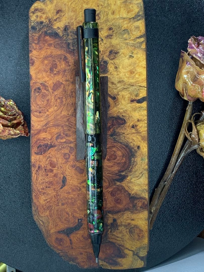 すみれ螺鈿オレンズネロ0.5mm、アワビ三色、メキシコ貝