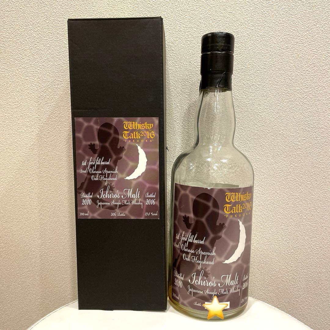イチローズモルト　ウイスキートーク　福岡　2016 空瓶 2026年最新】イチローズモルト空き瓶の人気アイテム - メルカリ