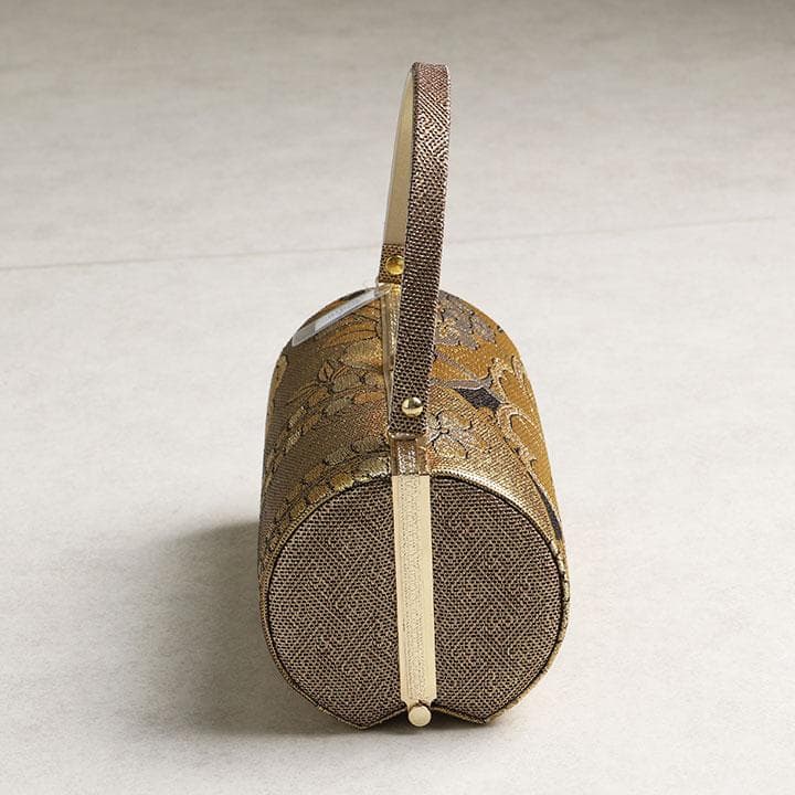 【新品】草履バッグセット　草花柄　ゴールド　草履24cm　01630N