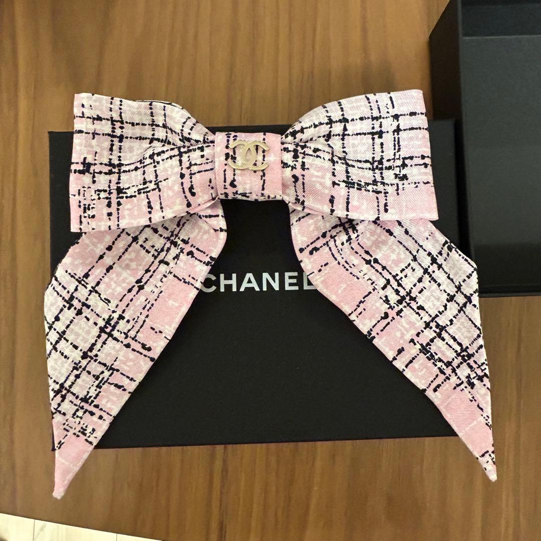 CHANEL ピンク リボンバレッタ - メルカリ
