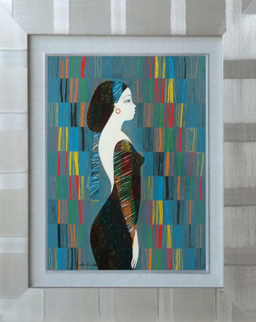 油絵 菅家令子 絵 絵画 インテリア uF6-030214 人物 女性像