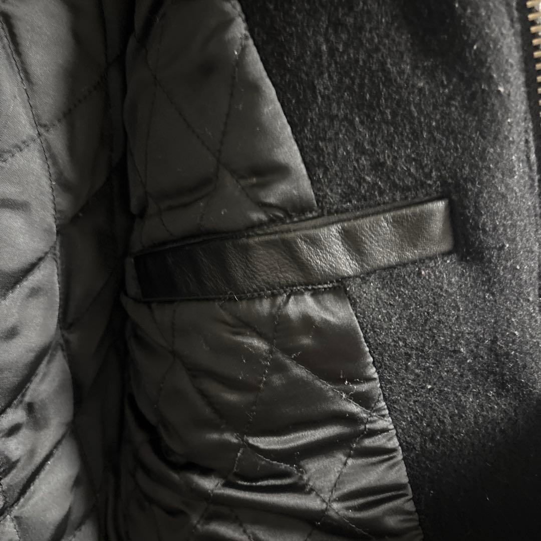 VANSON 刺繍 メルトン ウールコート 黒 S