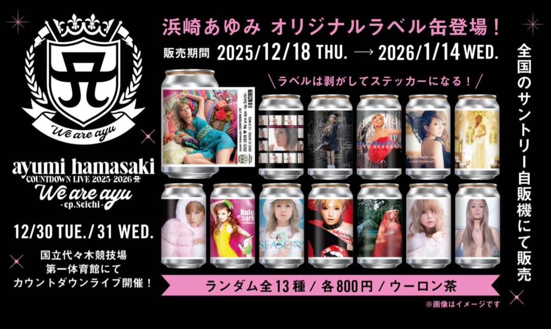 浜崎あゆみ オリジナルラベル缶 13種コンプリートセット ayu缶 自販機
