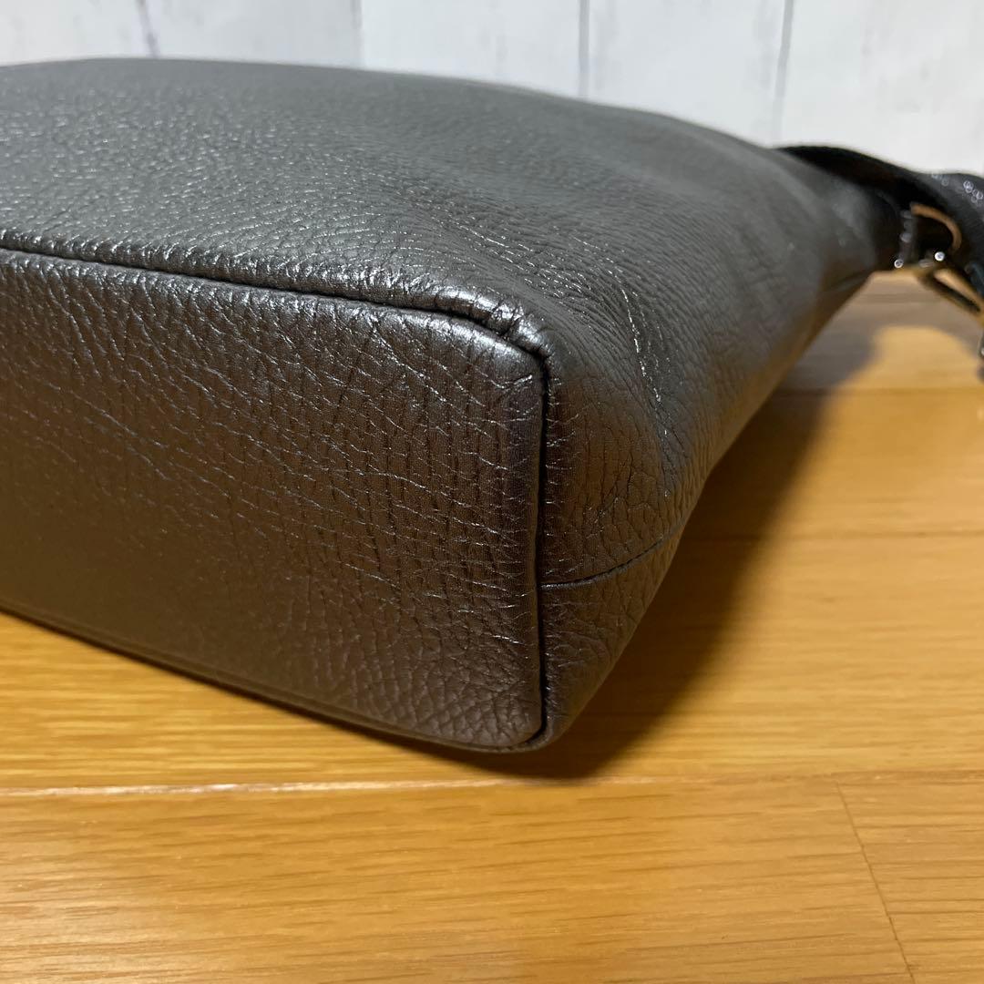 【美品】SALON DE ALFURD スマイル ホリゾンタルバッグ　メタリック