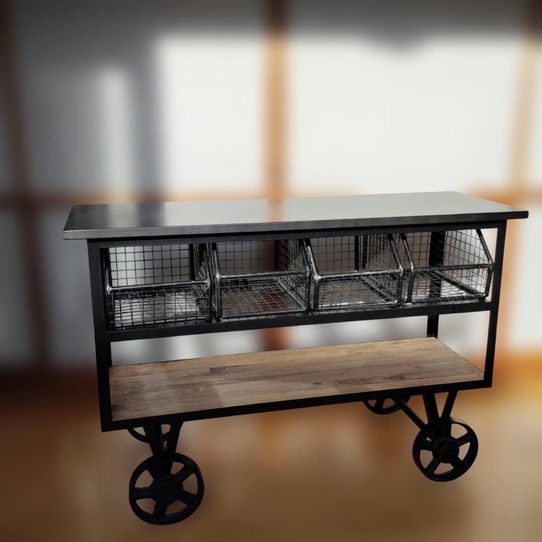 ☆パイン古材×アイアンの重厚感☆ アイアンラック カフェ風 棚