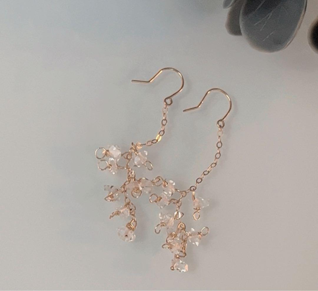 14kgf/ハーキマーダイヤモンドピアス - メルカリ