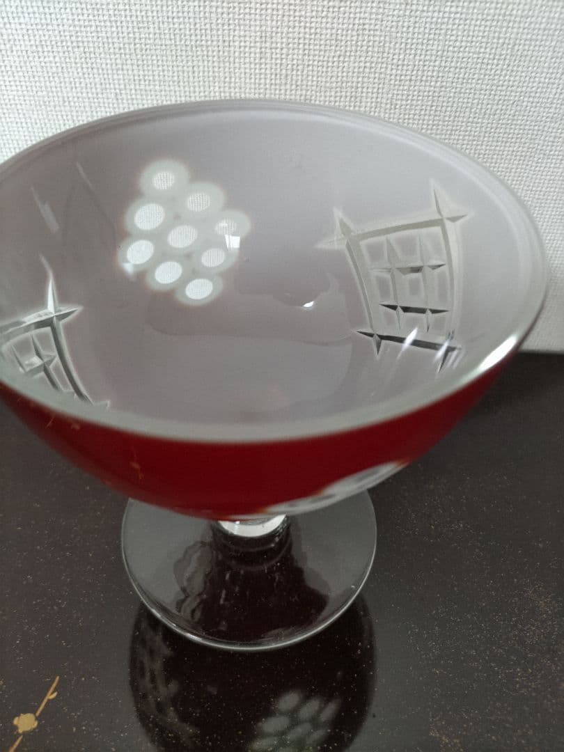 期間限定 大幅値引き中 氷コップ 大正ロマン 乳白銅赤被せ切子