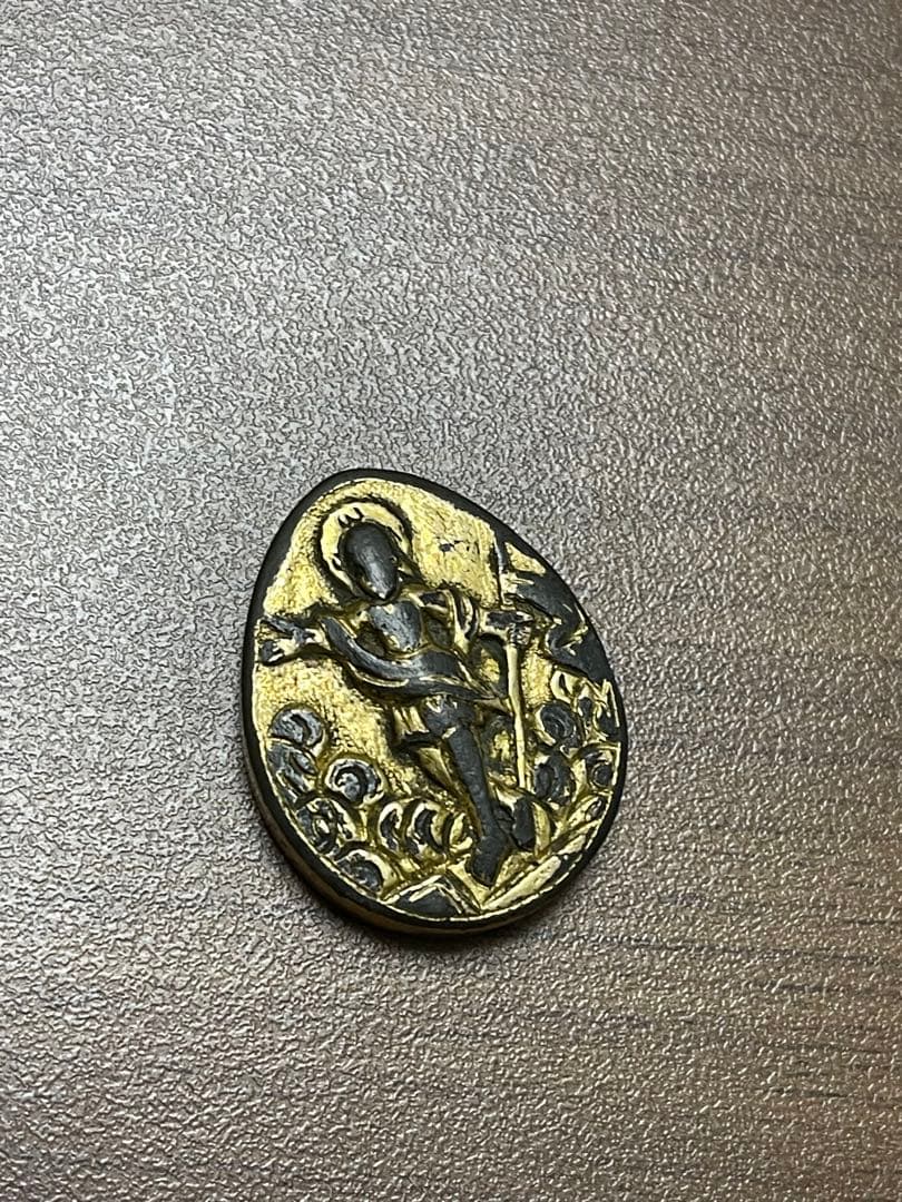 アンティークゴールドコーティングペンダントトップ ロザリービーツ 珍品