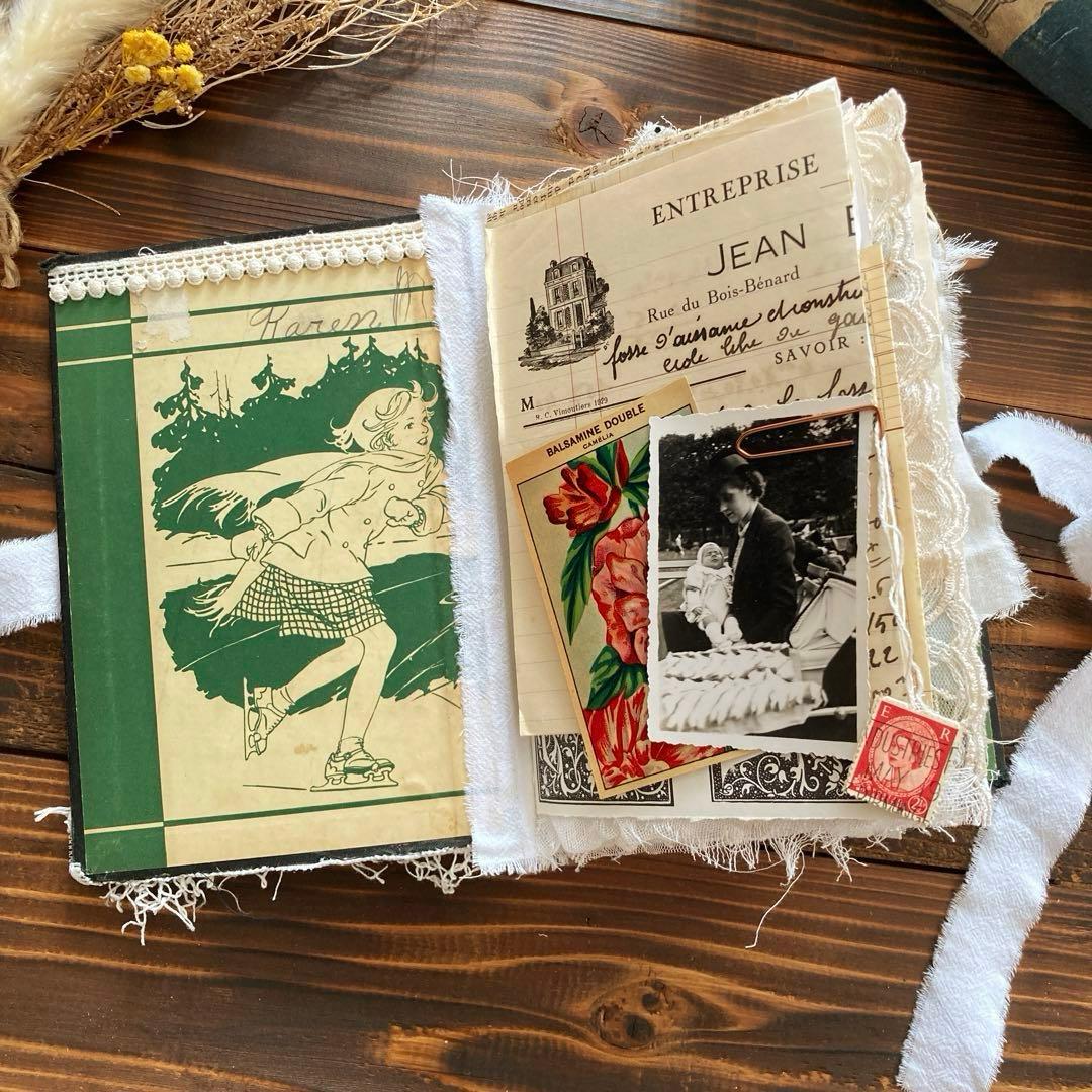 junk journal ジャンクジャーナル雑記帳　平袋　紙もの150点以上