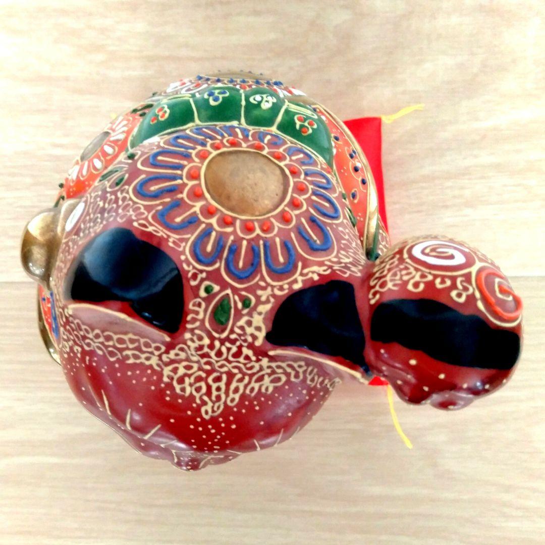 九谷焼　八橋窯　招き猫　7号 (20cm)　美品　縁起物　左手　千客万来