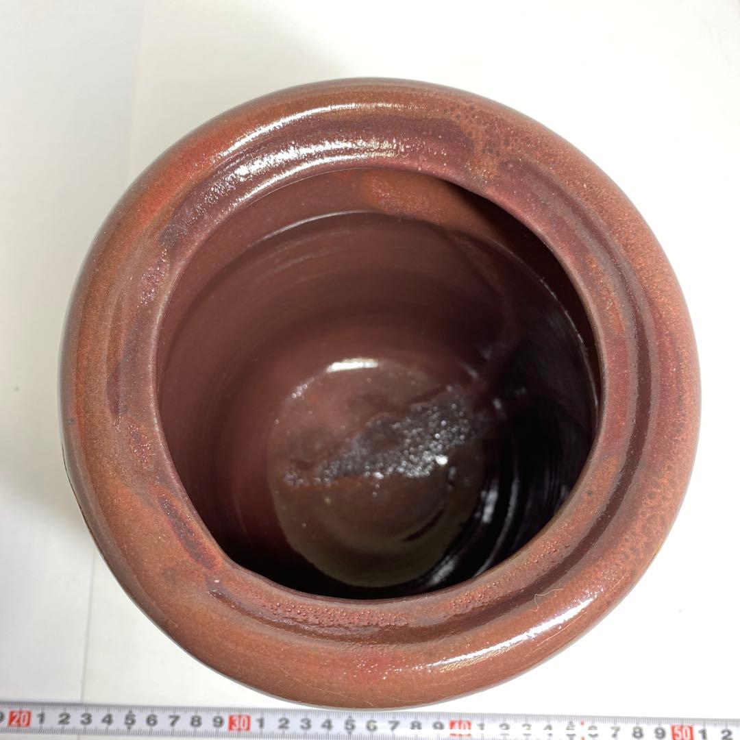 ☆茶3 安田全宏 紫紅彩水指 共箱 高さ約24㎝