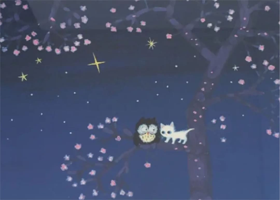 渡辺あきお 版画 絵画 ダイヤモンドスクリーニング 星空の散歩 猫