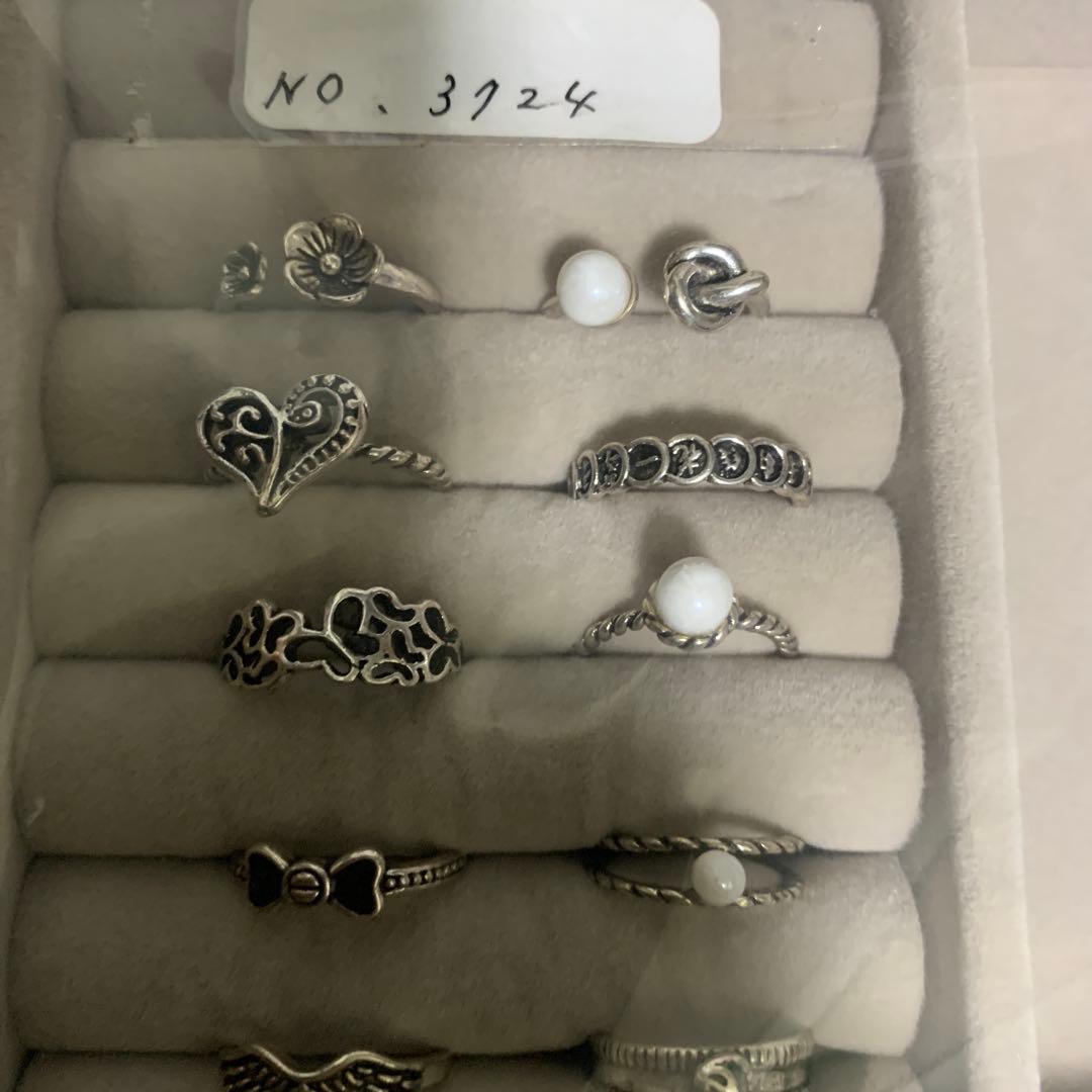 シルバー調リングセット 多様なデザイン9個セット