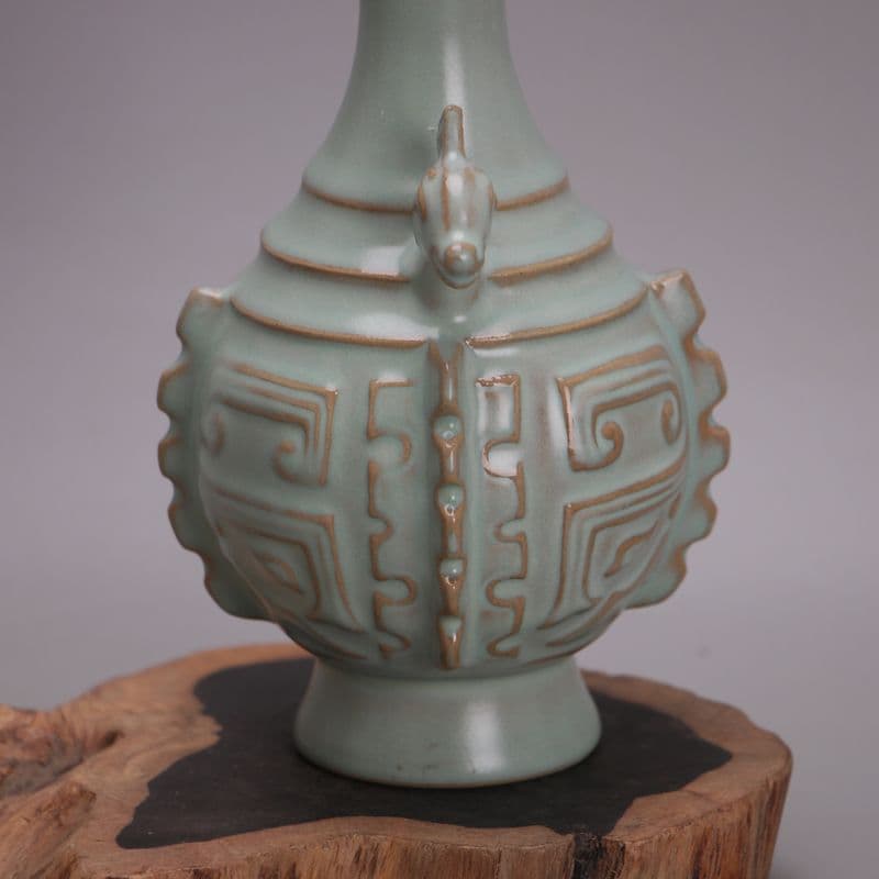 北宋汝窯元祐年双羊回紋尊瓶 景徳鎮 陶磁器 装飾