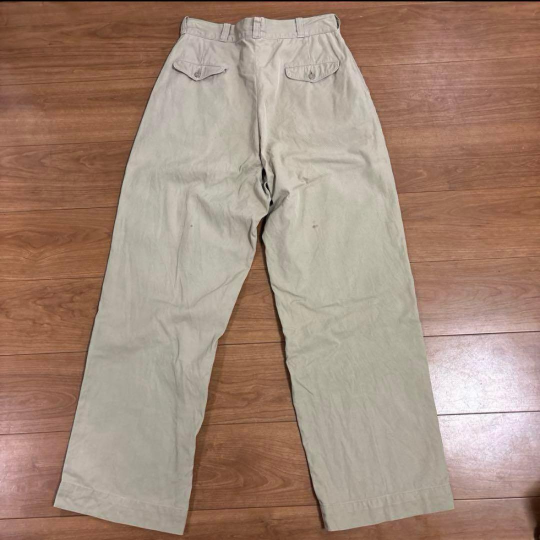 60s アルミジッパー 米軍 実物 軍チノ COTTON サイズ32×31