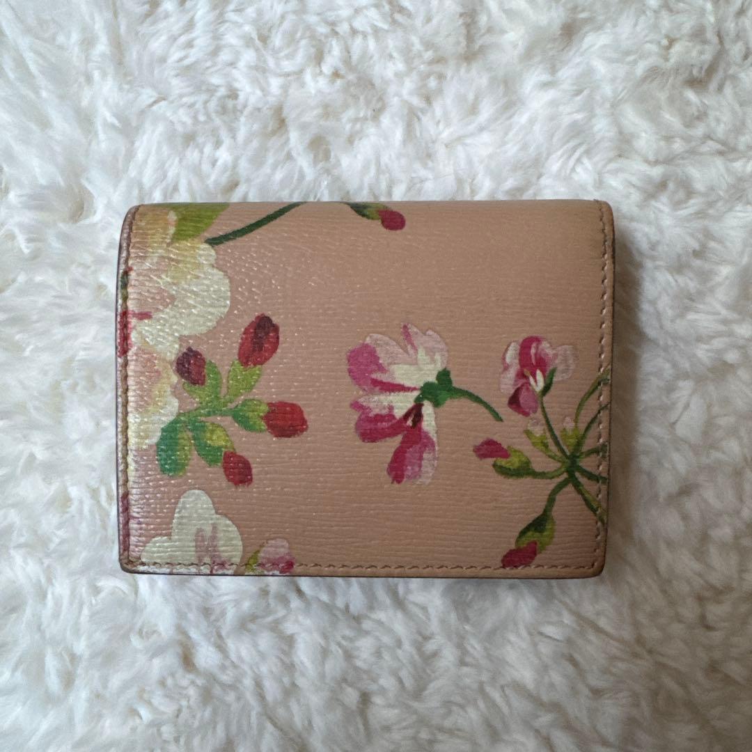 GUCCI 花柄 二つ折り財布 ベージュ