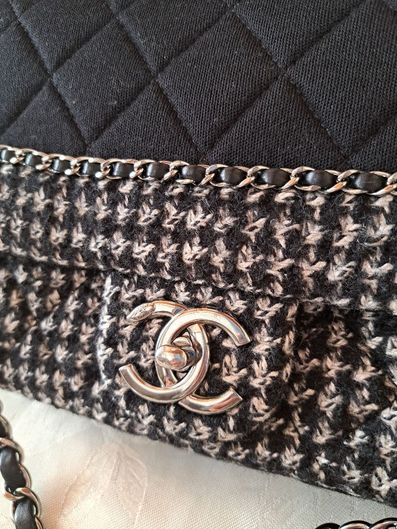魁 .:*ほぼ新品CHANEL　マトラッセチェーンショルダーバッグツイード