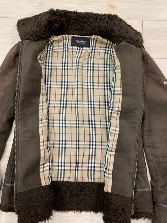 バーバリーブラックレーベル ライダースサーモンピンクレザー