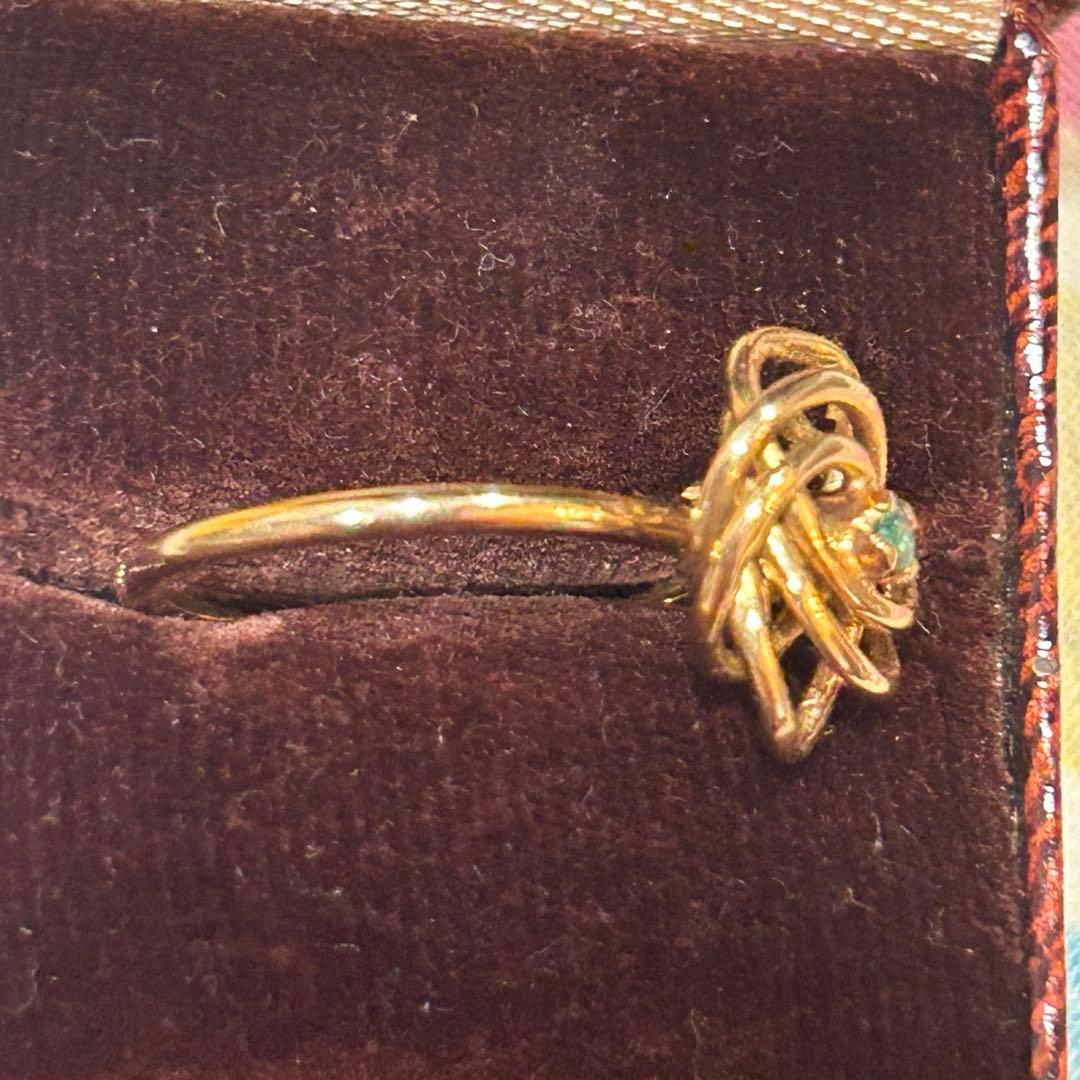 フランス　ヴィンテージリング　K18 エメラルド