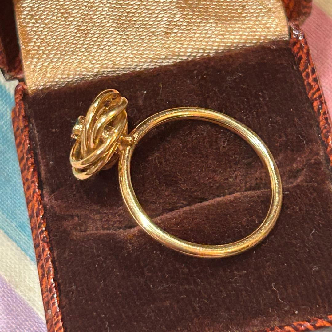 フランス　ヴィンテージリング　K18 エメラルド