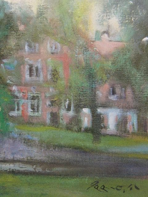 三宅輝夫、ブルージュ風景、希少画集画、新品高級額・額装付、状態良好