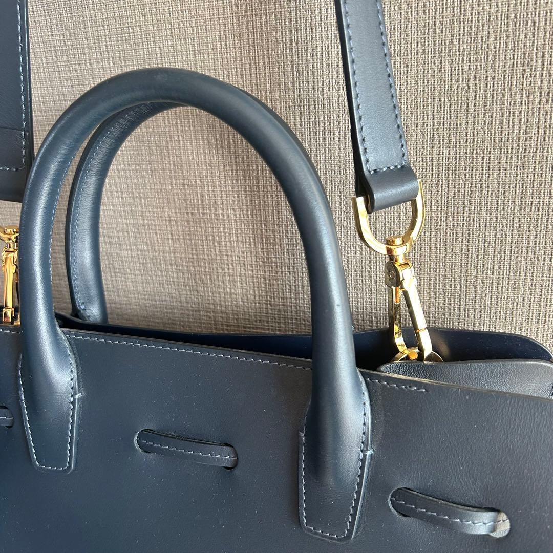 MANSUR GAVIRELマンサーガブリエル★2wayバッグ　リボン　ネイビー