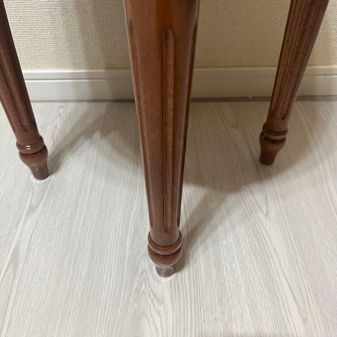 美品 イタリア製 ラウンドスツール 赤 美しい杢目 ネオクラシック調