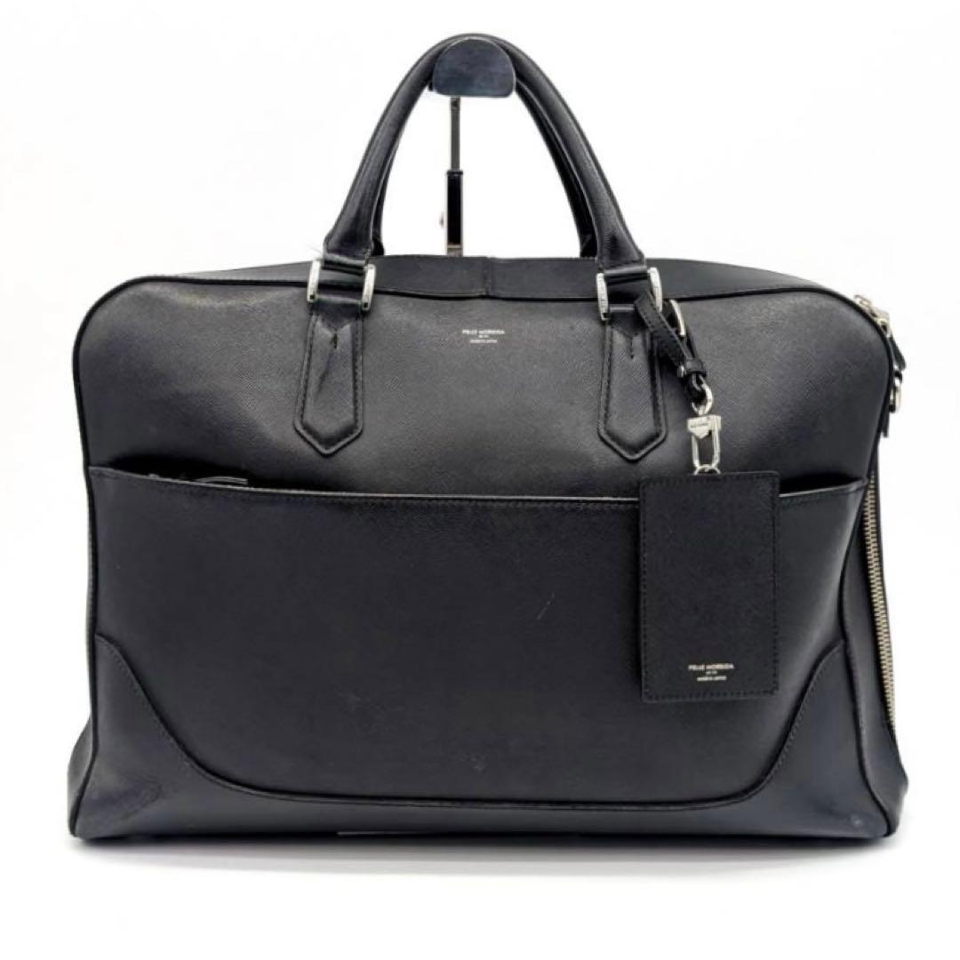 PELLE MORBIDA✨ビジネスバッグ　レザー　サフィアーノ　ブラック