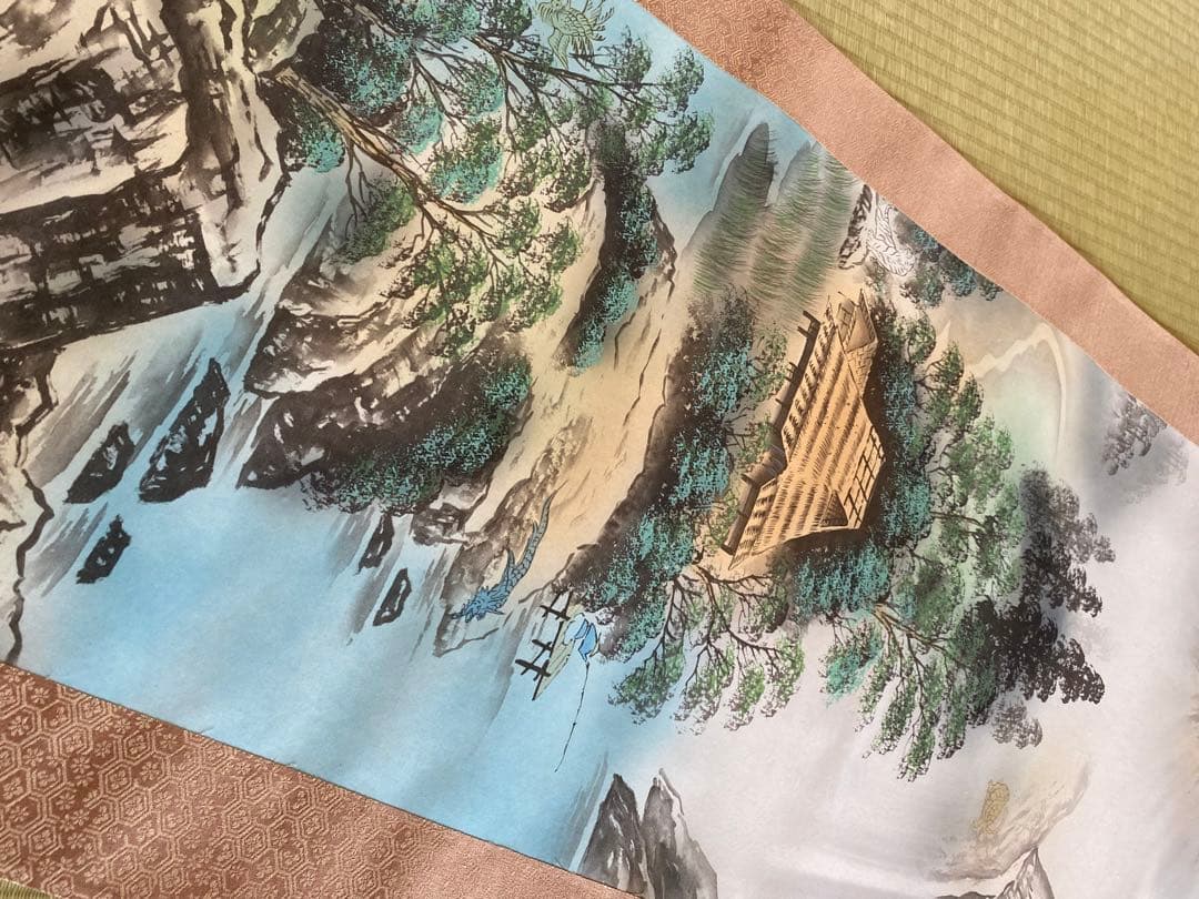 掛け軸　三浦白雲　四神相応山水図