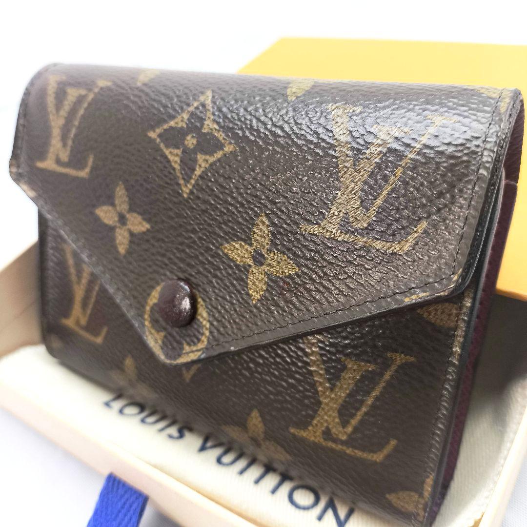 美品ルイヴィトン モノグラム ヴィクトリーヌ 三つ折り財布 コンパクトウォレット