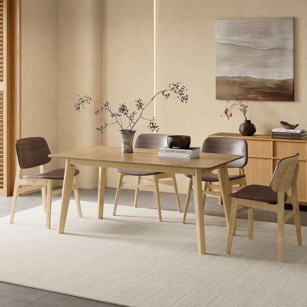 ダイニングテーブル 120×80cm ナチュラルウッド 4人用 簡単組立